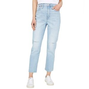 Madewell Slim Crop High Rise Boyfriend Ripped Jean